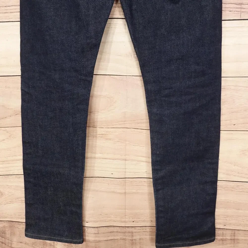Uniqlo Jeans Mens 32x32 Blue Dark Wash Slim Fit Stretch Denim SELVEDGE